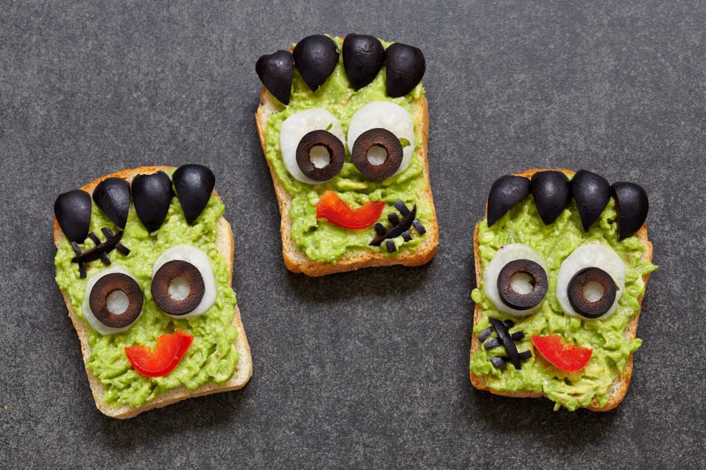 Frankestein face Avocado toast 