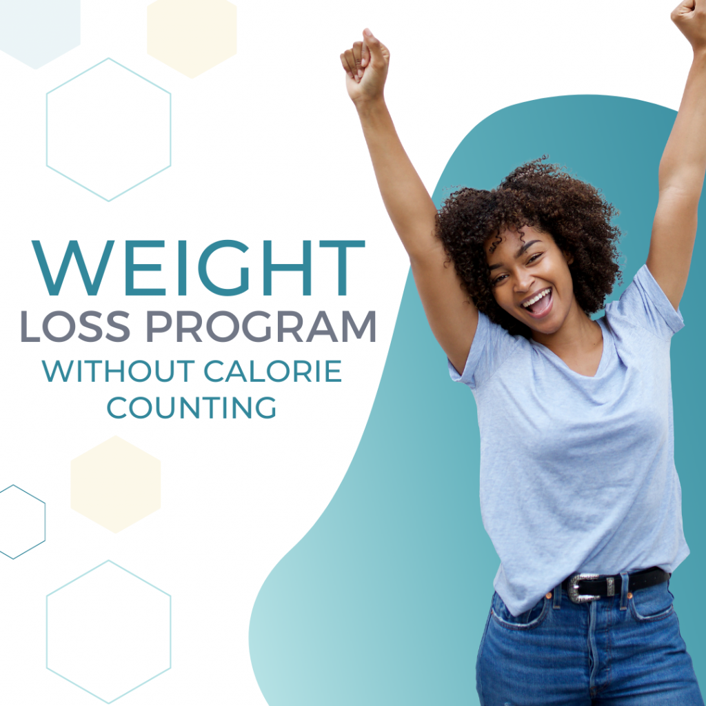 A woman happy about healthy weight loss success