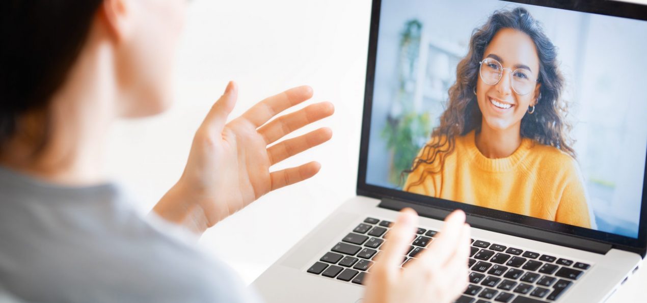 Online nutrition counselling with two women communicating via video call