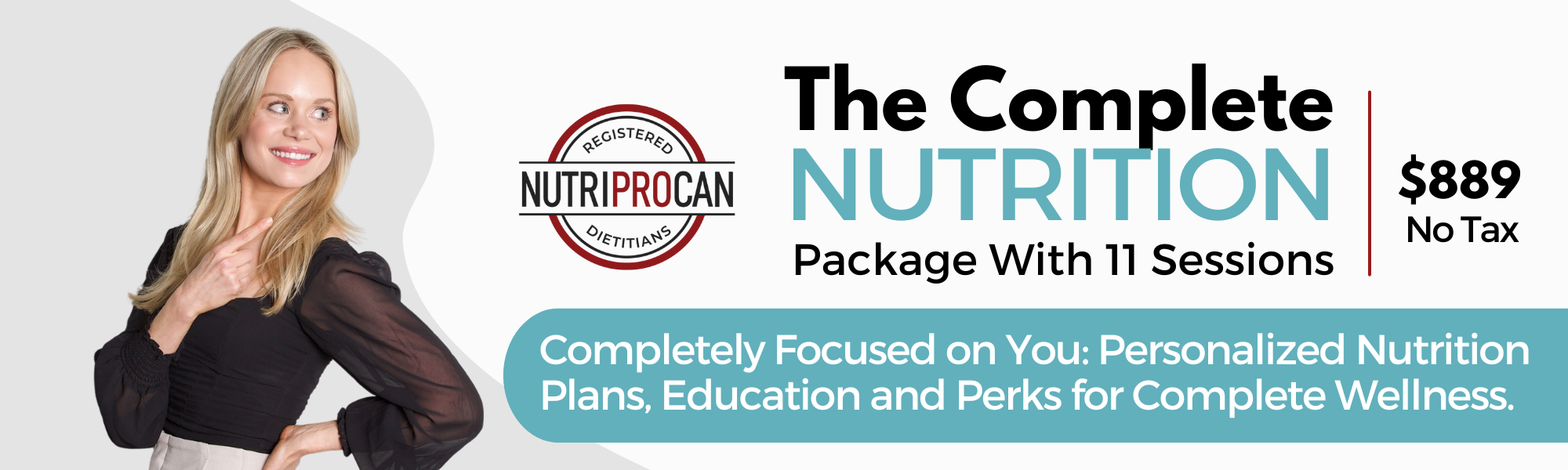 Ad for Complete nutrition package with Janelle, RD