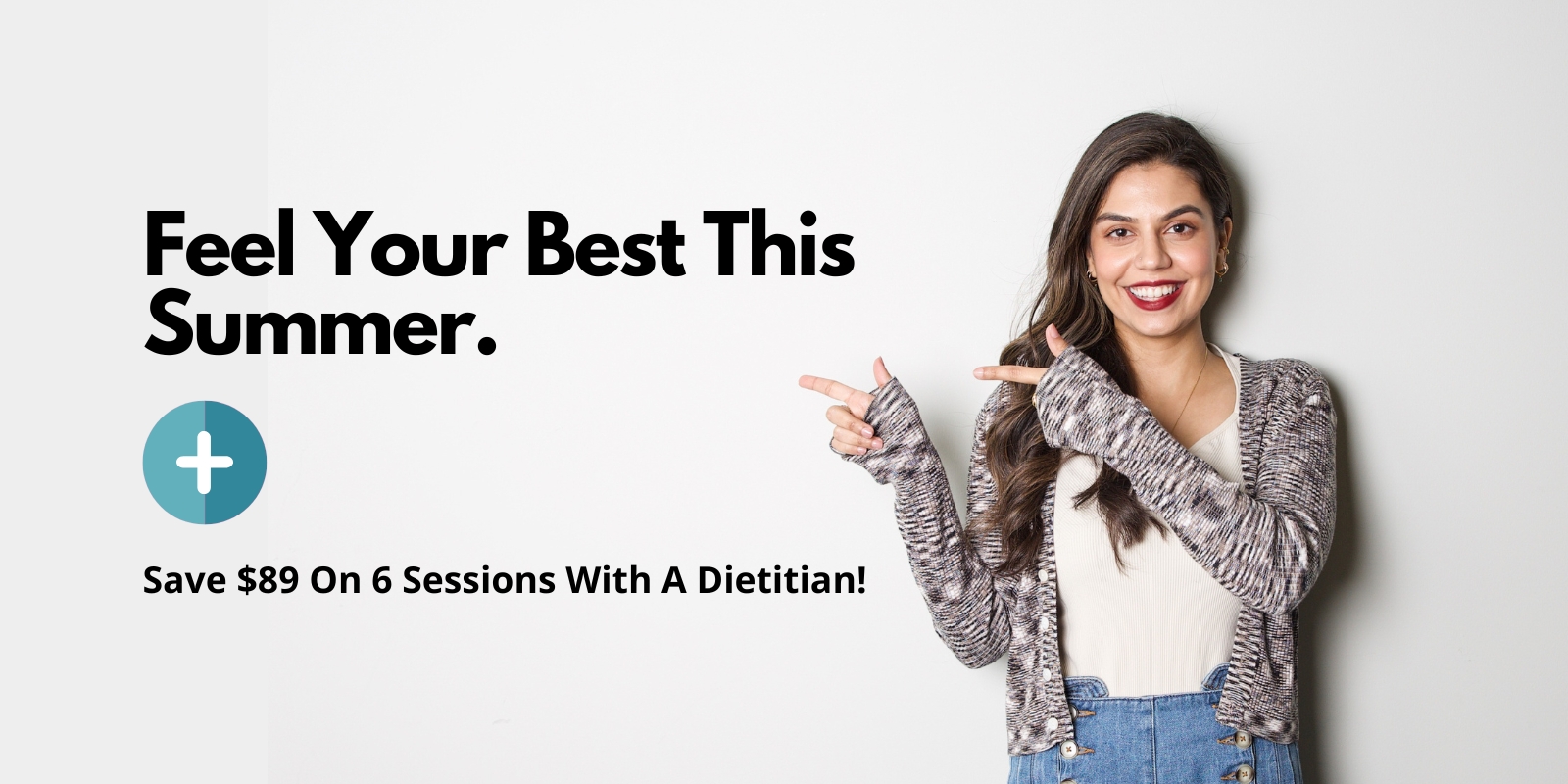 Nishaat patel in a nutriprocan home page banner
