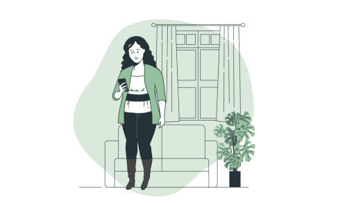 woman standing cartoon