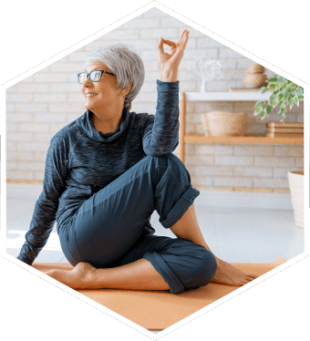 health span_woman doing yoga